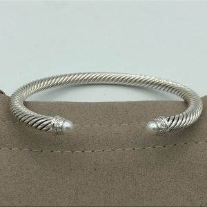 David Yurman Pearl and Diamond 5mm Bracelet